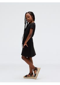 Skaterkleid Calvin Klein Jeans "PUNTO EMBROIDERY DRESS", M&auml;dchen, Gr. 12 (152), N-Gr, schwarz (ck schwarz), Jersey, Obermaterial: 66% Viskose, 30% Polyamid, 4% Elasthan, unifarben, kniefrei, Rundhals, Kleider Skaterkleid, f&uuml;r Kinder bis 16 Jahre