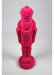 Weihnachtsfigur AM Design "Nussknacker mit samtweichem Flock", pink, B:15cm H:52cm T:15cm, Kunststoff, Dekofiguren, Weihnachtsfigur, in verschiedenen Gr&ouml;&szlig;en und Farben