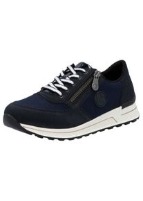 Sneaker Rieker, Damen, Gr. 37, blau (nachtblau), Lederimitat, Textil, Schuhe Sneaker, Freizeitschuh, Halbschuh, Schn&uuml;rschuh im Materialmix