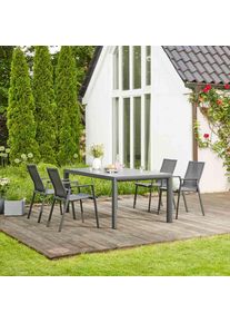 Garten-Essgruppe siena GARDEN "Reno", grau (anthrazit, dunkelgrau, anthrazit, anthrazit), Aluminium, Sitzm&ouml;bel-Sets, Garten-Essgruppe