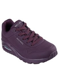 Wedgesneaker Skechers "UNO STAND ON AIR", Damen, Gr. 42, rot (burgunder), Lederimitat, Schuhe Wedgesneaker, Freizeitschuh, Halbschuh, Schn&uuml;rschuh weich gepolsterte Innensohle