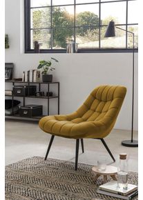 Relaxsessel Salesfever "Toulon - Komfortabler Loungesessel", gelb (gelb, schwarz), B:76cm H:85cm T:85,6cm, Sessel, Relaxsessel, mit XXL-Steppung, mit schwarzen oder naturfarbenen Beinen