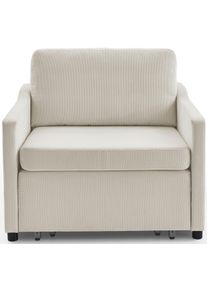 XXL-Sessel "Anella", beige (creme), B:93cm H:85cm T:92cm, ATLANTIC HOME COLLECTION, Sessel, XXL-Sessel, mit Cord-Bezug, mit Schlaffunktion, frei im Raum stellbar