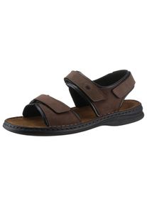 Sandale Josef Seibel "Rafe", Herren, Gr. 39, braun (braun, schwarz), Nubukleder, Schuhe Sandale, Sommerschuh, Klettschuh, Freizeitsandale, mit Lederdecksohle