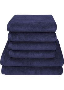 Handtuch Set Dyckhoff "City Lights", blau (ultramarin), Walkfrottier, Walkfrottier, Obermaterial: 100% Baumwolle, Handtuch-Sets, Handtuch Set, 4 Handt&uuml;cher (50x100cm), 2 Duscht&uuml;cher (70x140cm)