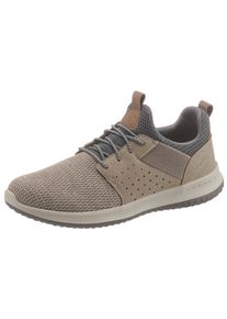 Slip-On Sneaker Skechers "Delson-Camben", Herren, Gr. 46, beige (taupe grau), Lederimitat, Textil, Schuhe Slip-On Sneaker, Slipper, Freizeitschuh mit praktischem Gummizug, Topseller