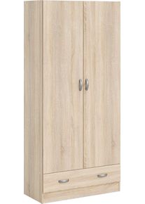 Kleiderschrank Inosign "Space Dreht&uuml;renschrank, Aufbewahrung Kasten Schrank Stauraum", braun (eiche), B:79,4cm H:170,4cm T:35,7cm, Holzwerkstoff, Schr&auml;nke, Kleiderschrank, 2 T&uuml;ren, 3 Einlegeb&ouml;den und 1 breite Schublade, Breite 79 cm