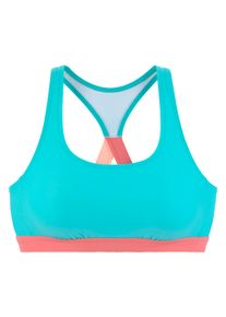 active by Lascana Bustier-Bikini-Top LASCANA ACTIVE "Janni", Damen, Gr. 34, Cup A/B, blau (t&uuml;rkis), Recycling-Polyamid, kontrastfarbene Details, unifarben, Bikini-Oberteile Bustier-Bikini-Top, mit kontrastfarbenen Details