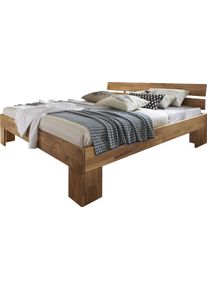 Massivholzbett Home Affaire "Tommy, Futonbett, aus Massive FSC-zertifizierte Wildeiche, Futon Stil", braun (wildeiche), B:186cm H:88cm L:213cm, Betten, Massivholzbett, Massivholz Scandi Design, Robust, stabil, In unterschiedlichen Breiten