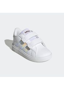 Sneaker adidas Sportswear "GRAND COURT LIFESTYLE COURT HOOK AND LOOP", M&auml;dchen, Gr. 21, wei&szlig; (cloud wei&szlig;, iridescent, ftwr wei&szlig;), Synthetik, Schuhe Sneaker, Design auf den Spuren des adidas Superstar, f&uuml;r Kinder