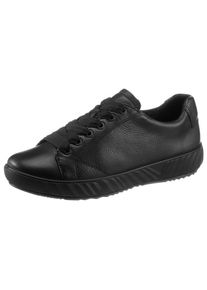Sneaker Ara "AVIO", Damen, Gr. 8 (42), schwarz, Glattleder, Schuhe Sneaker, mit Plateau, G-Weite, Freizeitschuh, Halbschuh, Schn&uuml;rschuh