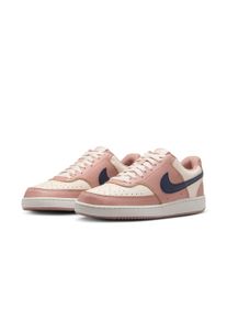 Sneaker Nike Sportswear "Court Vision Low Next Nature", Damen, Gr. 40, rosa (particle pink, midnight navy, pale ivory), Synthetik, Schuhe Sneaker, Design auf den Spuren des Air Force 1