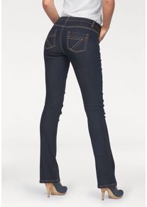Bootcut-Jeans Arizona "mit Kontrastn&auml;hten", Damen, Gr. 92, K + L Gr, blau (rinsed), Denim/Jeans, Obermaterial: 80% Baumwolle, 19% Polyester, 1% Elasthan, Basic, ausgestellt lang, Jeans Bootcut-Jeans, normale Leibh&ouml;he, Bootcut, 5-Pocket-Style, dunkle Waschung, Topseller