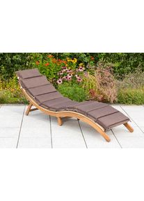 Gartenliege Merxx "Capri", beige (grau), Obermaterial: 100% Polyester. F&uuml;llung: 100% Polyurethan, Gartenliegen, Gartenliege, Akazie/Polyrattan, klappbar, natur, inkl. Kissen, Topseller