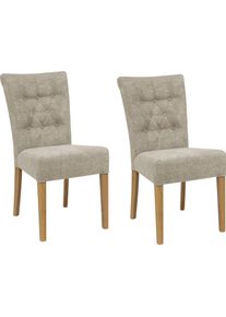 Polsterstuhl Home Affaire "Queen", beige (creme, natur), B:46cm H:93cm T:64cm, 100% Polyester, St&uuml;hle, Polsterstuhl, Esszimmerstuhl mit Knopfheftung, 2er, 4er oder 6er-Set
