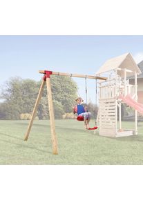 Einzelschaukel Weka "Tabaluga", beige (natur), Schaukeln, KinderB:305cm H:240cm T:290cm, Holzwerkstoff, Einzelschaukel, Anbauschaukel, BxTxH: 305x290x240 cm, B:305cm H:240cm T:290cm