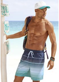 Badeshorts Bench. "Sunset", Herren, Gr. XXL (58/60), N-Gr, blau (blau, t&uuml;rkis), Polyester, Farbverlauf, Badehosen Badeshorts, mit trendigem Streifenverlauf