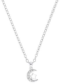 Kette mit Anh&auml;nger Prinzessin Lillifee "2035335", silber (silberfarben), Halsketten, M&auml;dchen, mit Zirkonia, Silber 925 (Sterlingsilber), L: 38, Kette mit Anh&auml;nger, mit Zirkonia (synth.)