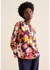 Klassische Bluse Seidensticker "Schwarze Rose", Damen, Gr. XL (42), pink, 100% Baumwolle, gebl&uuml;mt, regular fit, ohne Ausschnitt, Blusen Klassische Bluse, Tunika Floral
