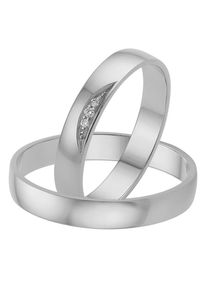 Trauring Firetti "Schmuck Geschenk Gold 375 Hochzeit Ehering "LIEBE" Gr. 17, wei&szlig; (wei&szlig;goldfarben), Fingerringe, Damen, 17, ohne Brillanten, Wei&szlig;gold 375, 3,5mm, Trauring, Made in Germany, wahlweise mit oder ohne Brillanten