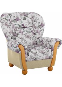 Sessel Home Affaire "Milano, bequemer Ohrensessel im Landhaus-Stil", beige (creme, flieder gebl&uuml;mt), B:99cm H:107cm T:89cm, Chenille (70% Polyacryl, 30% Polyester);Chenille (70% Polyacryl, 30% Polyester) auf Korpus und Zierkissen, Sitz und R&uuml;cken im Blumenmuster &raquo;Paradise&laquo; (100% Polyester), Sessel, Sessel, Hochlehnsessel