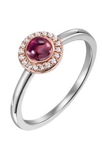 Fingerring Firetti "Schmuck Geschenk Silber 925 Silberring" Gr. 56, rosa (silberfarben, ros&eacute;goldfarben, pink, wei&szlig;), Fingerringe, Damen, 56, Silber 925 (Sterlingsilber), 1,7mm, Fingerring, mit Turmalin, Zirkonia (synth.)