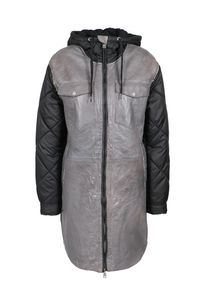 Ledermantel Freaky Nation "Alpin Parka-FN", Damen, Gr. M (38), grau, Oberstoff: 100% Leder; Futter: 100% Baumwolle, M&auml;ntel Ledermantel