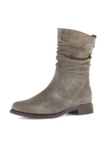 Stiefel Gabor "Genua", Damen, Gr. 38,5, beige (taupe), Veloursleder, unifarben, Schuhe Stiefel, Blockabsatz, Kurzstiefel, mit Innenrei&szlig;verschluss
