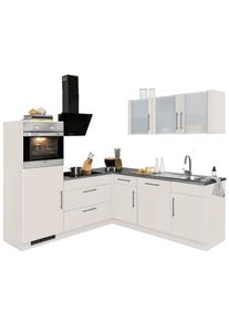 Wiho-K&uuml;chen Winkelk&uuml;che WIHO K&Uuml;CHEN "Cali", beige (k&uuml;che: natur, korpus: cashmerefarben, arbeitsplatte: granit grau), B:210cm T:220cm, Komplettk&uuml;chen-Sets, Winkelk&uuml;che, ohne E-Ger&auml;te, Stellbreite 210 x 220 cm