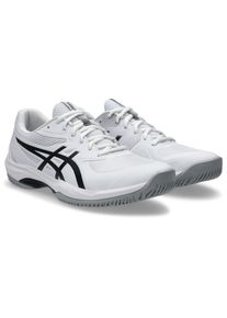 Tennisschuh asics "GAME FF", Herren, Gr. 47, schwarz-wei&szlig; (wei&szlig;, schwarz), Textil, Schuhe Tennisschuh, Multicourt-Schuh, Allcourt-Schuh