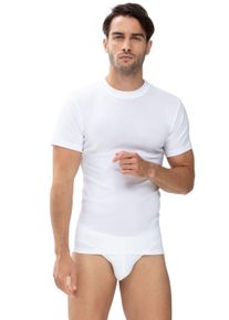 Unterziehshirt Mey "Casual Cotton (K)", Damen, Gr. L, N-Gr, wei&szlig;, Feinripp, Obermaterial: 100% Baumwolle, k&ouml;rpernah, Rundhals, Unterhemden Unterziehshirt, Eingesetzter Halsabschluss