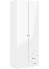 Kleiderschrank Inosign "Space Dreht&uuml;renschrank, Aufbewahrung Kasten Schrank Stauraum", wei&szlig; (wei&szlig; hochglanz), B:78cm H:200,4cm T:49,5cm, Holzwerkstoff, Schr&auml;nke, Kleiderschrank, Breite 78, 115,8 oder 154 cm, mit je 3 Schubk&auml;sten, innen Einlegeb&ouml;den