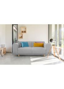 2-Sitzer OTTO HOME "Maroon", grau (hellgrau), B:200cm H:82cm T:96cm, Struktur grob ( 100% POLYPROPYLEN;Struktur fein ( 100% Polyester);Struktur (100% Polyester), Sofas, 2-Sitzer, in skandinavischem Design, mit losen Kissen