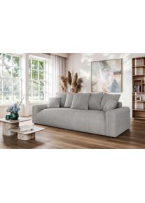 Big-Sofa Home Affaire "LAKESIDE klein 3-Sitzer Schlafsofa mit Bettkasten, Breite 238 cm", hellgrau, B:238cm H:85cm T:98cm, 83% Polyester, 17% Nylon, Sofas, Big-Sofa, Liegefl&auml;che 149x195 cm, hoher Sitzkomfort, Ma&szlig;e B/T/H: 238/98/85cm