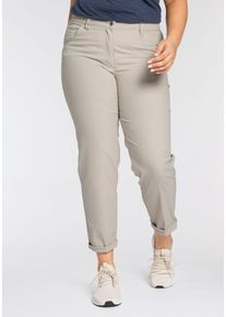 Chinohose KjBRAND "Betty Chino", Damen, Gr. 48 (24), K-Gr, beige, Web, Obermaterial: 60% Baumwolle, 37% Polyamid, 3% Elasthan, bequem kn&ouml;chellang, Hosen Chinohose, mit Komfortbund