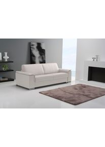 Schlafsofa Egoitaliano "Cecilia, modern & elegant, erstklassiger Sitzkomfort, Dauerschl&auml;fer", grau (stone), B:234cm H:85cm T:102cm, Leder &raquo;BULL&laquo; (echtes Rindsleder). Geschliffenes, pigmentiertes und behandeltes Rindsleder mit einer Dicke von 1, 3-1, 5 mm. Dieses Leder zeigt eine ziemlich weiche Hand mit einem halb undurchsichtigen Aussehen. Es handelt sich um ein gesch&uuml;tztes Leder. Eine leichte De