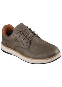Schn&uuml;rschuh Skechers "GARLAN", Herren, Gr. 42, gr&uuml;n (olivgr&uuml;n), Lederimitat, Schuhe Schn&uuml;rschuh, Trekking Schuh, Sneaker, Freizeitschuh mit Kontrastn&auml;hten