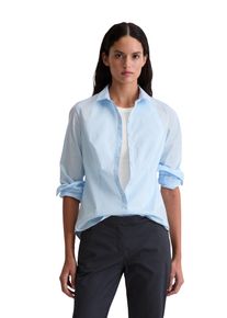 Marc O'Polo Hemdbluse MARC O'POLO "Blouse, kent collar, long sleeved, slim fit, classic style", Damen, Gr. 44, blau (airblau), Web, Obermaterial: 97% Baumwolle, 3% Elasthan, slim fit, Blusen Hemdbluse