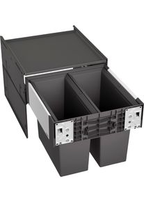 M&uuml;lltrennsystem Blanco "Select II 45/2", schwarz, B:40cm H:36cm T:42cm, Kunststoff, M&uuml;lleimer, M&uuml;lltrennsystem, Kunststoff, Stahlblech, 450 mm Untermass