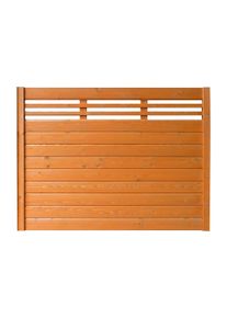 Sichtschutzelement Bm Massivholz "EA5Y-F1X 2", braun (kirschbaumfarben), H:135cm, Holzwerkstoff, Zaunelemente, Sichtschutzelement, LxH: 180x135 cm