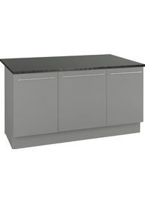 K&uuml;cheninsel Optifit "Bern", grau (k&uuml;che: grau, korpus: basaltgrau, arbeitsplatte: anthrazit), B:160cm, Komplettk&uuml;chen-Sets, K&uuml;cheninsel, mit durchgehender Arbeitsplatte als Theke, Breite 160 cm