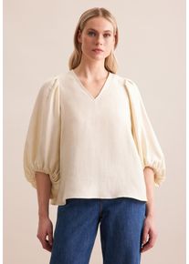Tunika Seidensticker "Schwarze Rose", Damen, Gr. 44, beige (ecru), 49% Viskose, 38% Leinen, 13% Polyester, unifarben, Tuniken Tunika