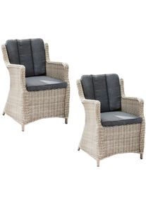 Gartensessel Destiny "LUNA", wei&szlig; (vintage wei&szlig;), B:60cm H:87cm T:71cm, Obermaterial: 100% Polyester. F&uuml;llung: 100% Polyurethan, Sessel, Gartensessel, Aluminium, Polyrattan, inkl. Auflagen