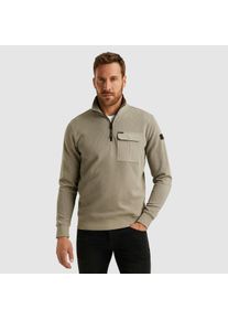 PME-Legend Troyer PME LEGEND, Herren, Gr. M, seneca rock, Feinstrick, Obermaterial: 65% Baumwolle, 27% Polyester, 8% Polyester (Sorona), normal normal, B&uuml;ndchen, Pullover Troyer, mit Brusttasche