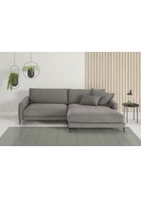 Ecksofa Home Affaire "Downtown, B/T/H: 272/190/84 cm L-Form", grau, B:272cm H:84cm T:190cm, 95% Polyester, 5% Nylon, Sofas, Ecksofa, weicher Sitzkomfort auch in Cord und Boucl&eacute;, incl. Zierkissen