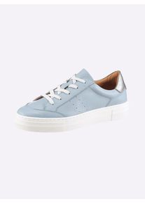 Sneaker Heine, Damen, Gr. 39, bleu, Leder, Rindsleder, Schuhe Sneaker