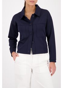 Sweatjacke monari, Damen, Gr. 40, marine, Sweatware, Obermaterial: 96% Polyester, 4% Elasthan, unifarben, regular fit normal, Rundhals, eingesetzt B&uuml;ndchen, Sweatjacken Sweatjacke, Hemdkragen, gro&szlig;e Brusttaschen, elastische Qualit&auml;t
