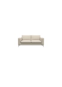 2-Sitzer FLEXLUX "Fiore, super Sitzkomfort durch Kaltschaum im Sitz", wei&szlig; (warm wei&szlig;), B:164cm H:85cm T:92cm, 100% Echteder, Sofas, 2-Sitzer, breite Armlehnen, F&uuml;&szlig;e Alu