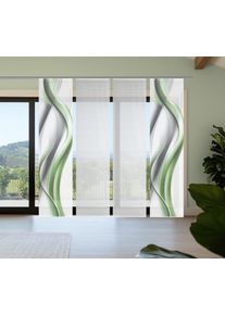 Schiebegardine Vision S "CARA", gr&uuml;n, B:60cm H:260cm, Polyester, Gardinen, Schiebegardine, Schiebevorhang,Bambusoptik,Digitaldruck,SET