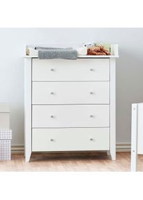 Wickelkommode Hoppekids "CHRISTIAN", wei&szlig;, B:84cm H:106cm T:66cm, Holz teilmassiv, Wickelkommoden, Wickelkommode, Wickelaufsatz abnehmbar